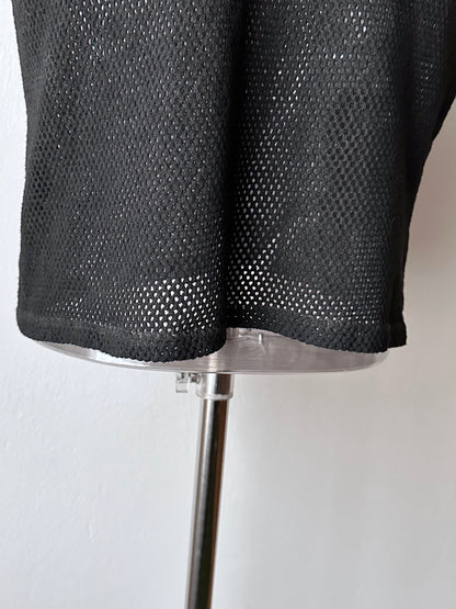 90s black mesh tank top - M