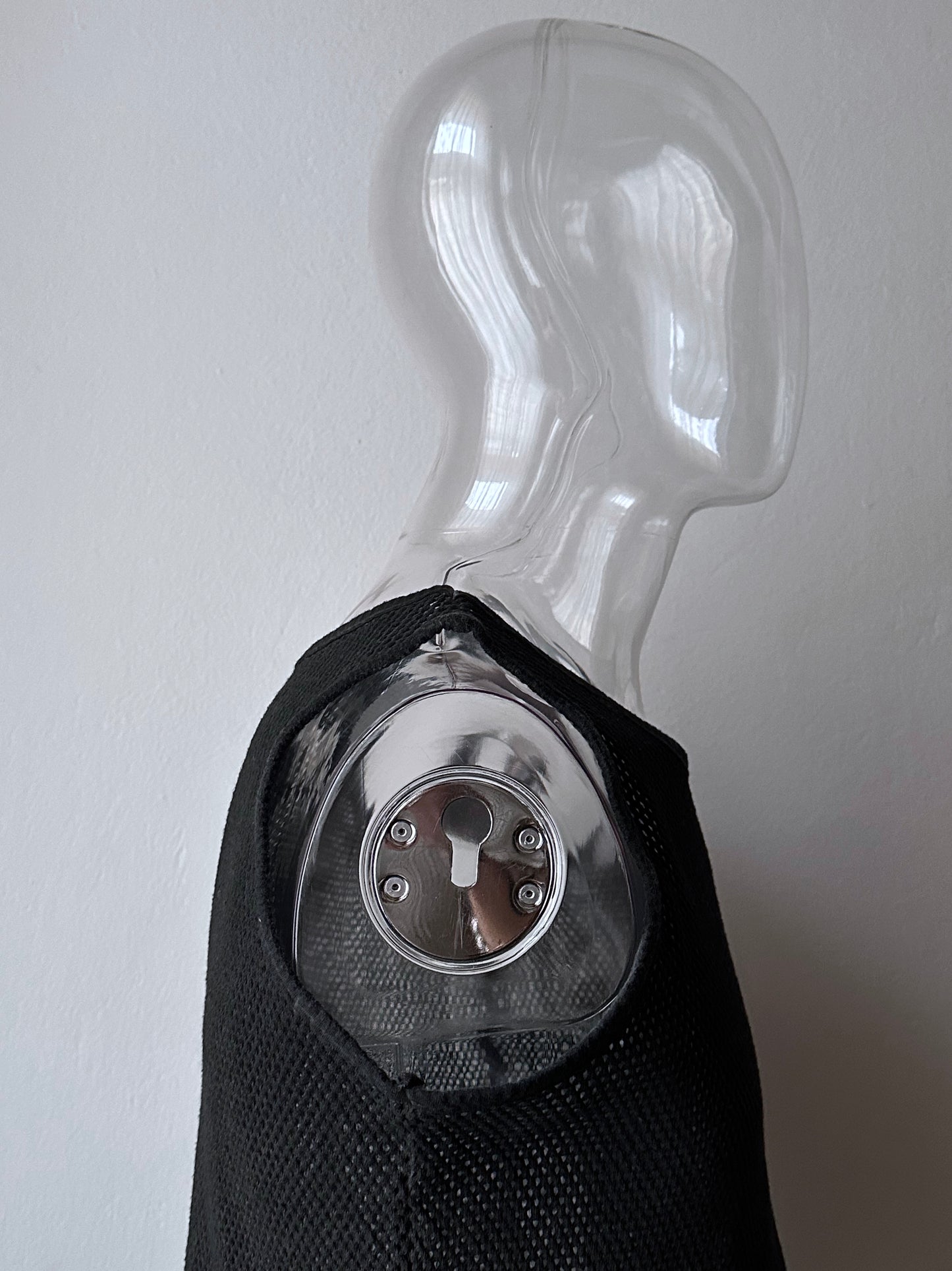 90s black mesh tank top - M