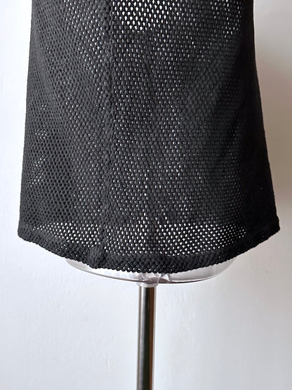 90s black mesh tank top - M