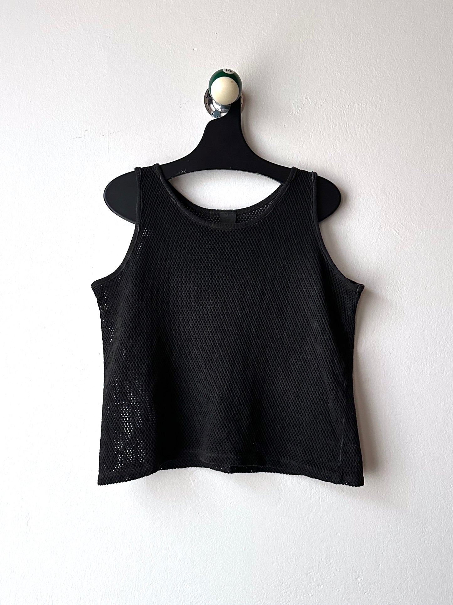 90s black mesh tank top - M