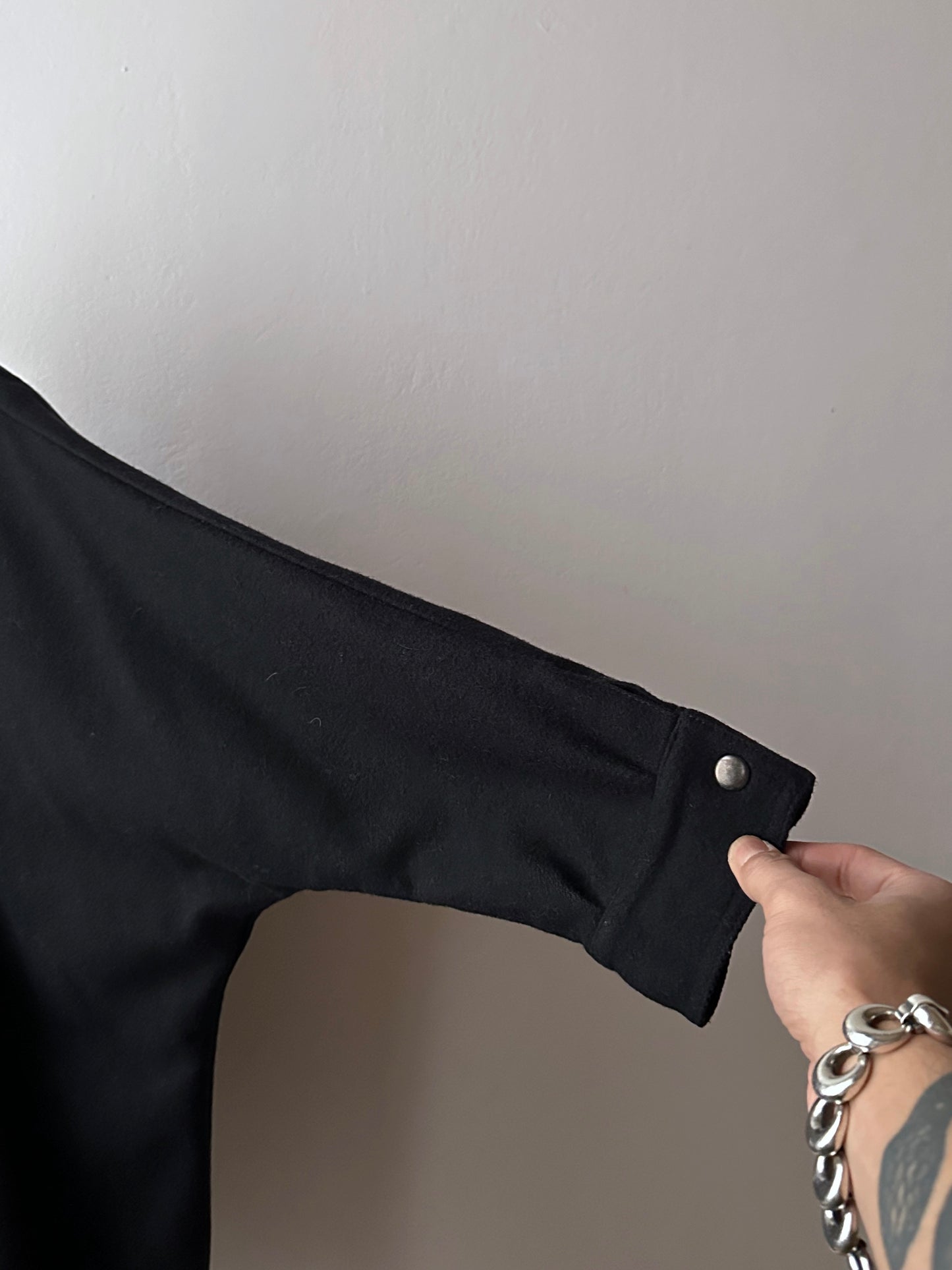 Black French wool/nylon coat