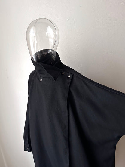 Black French wool/nylon coat