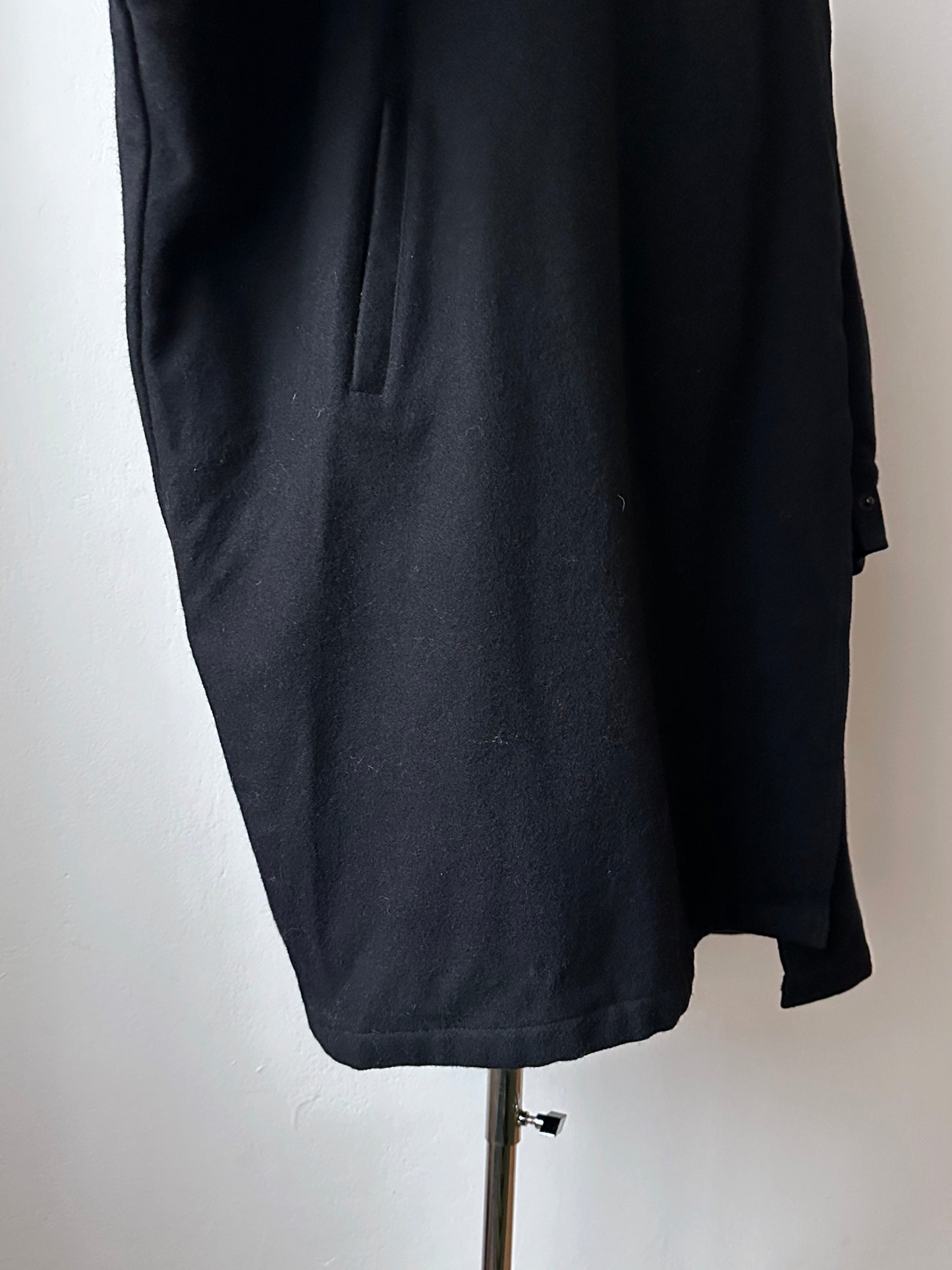 Black French wool/nylon coat