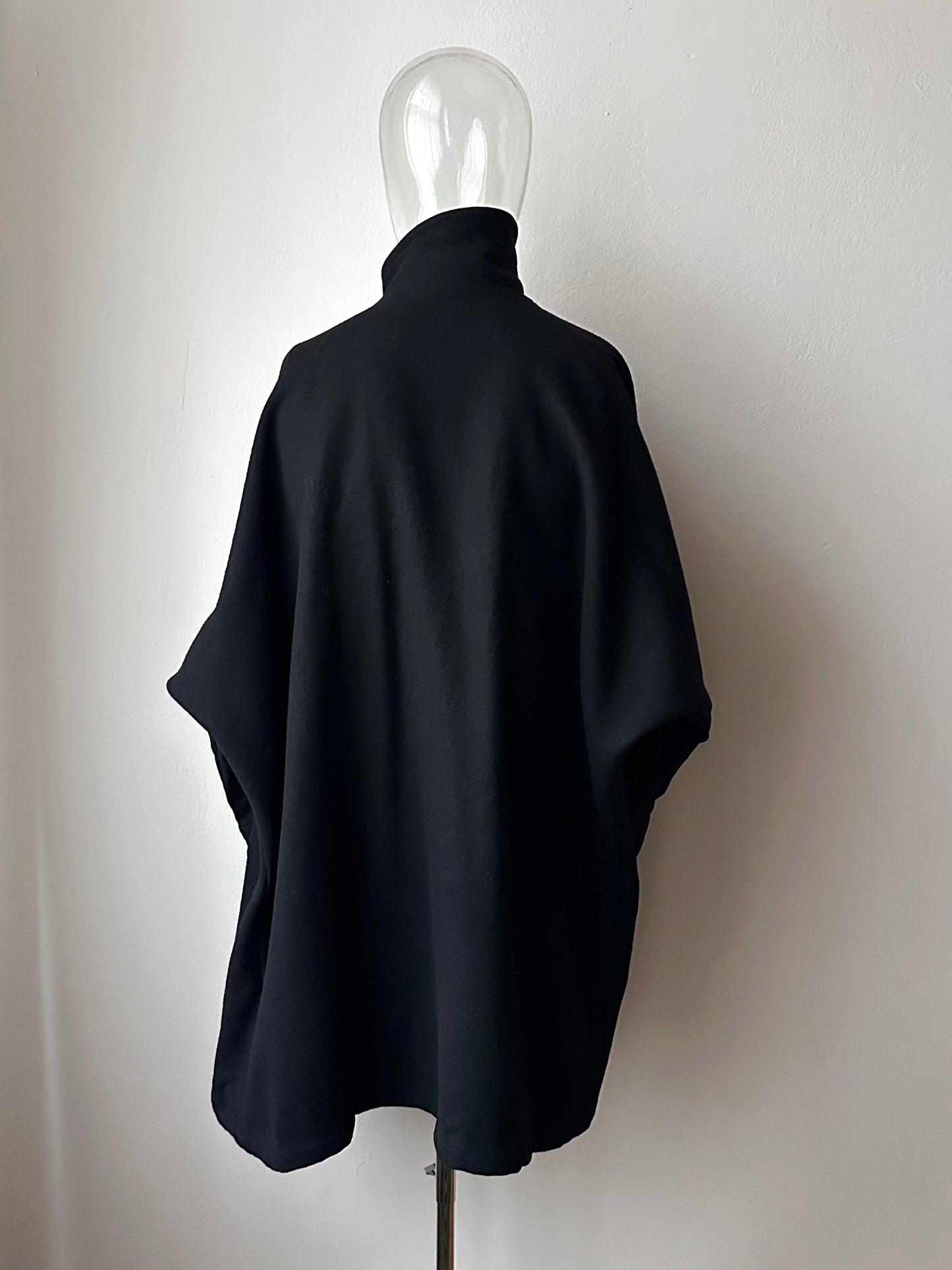 Black French wool/nylon coat