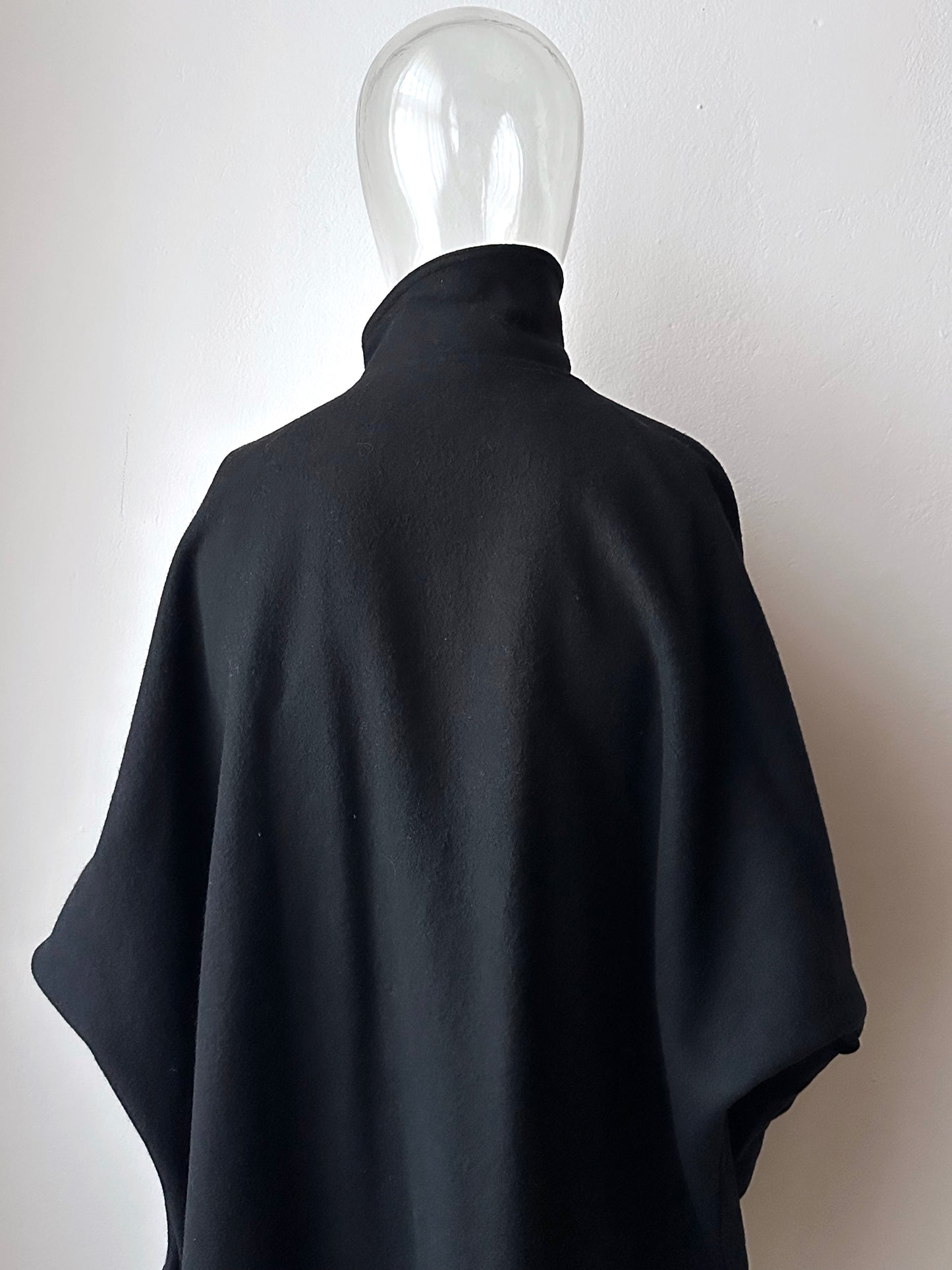 Black French wool/nylon coat