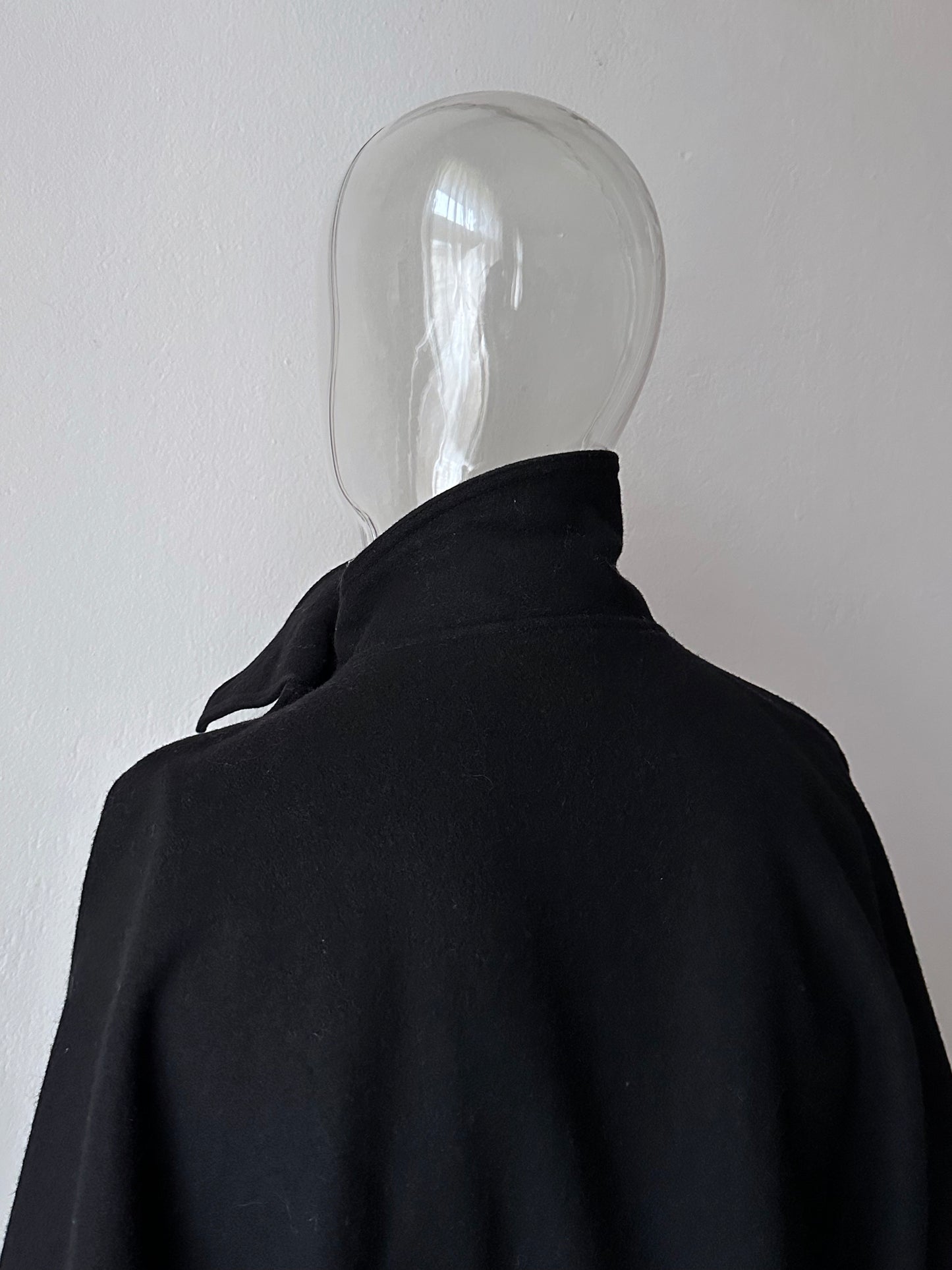 Black French wool/nylon coat