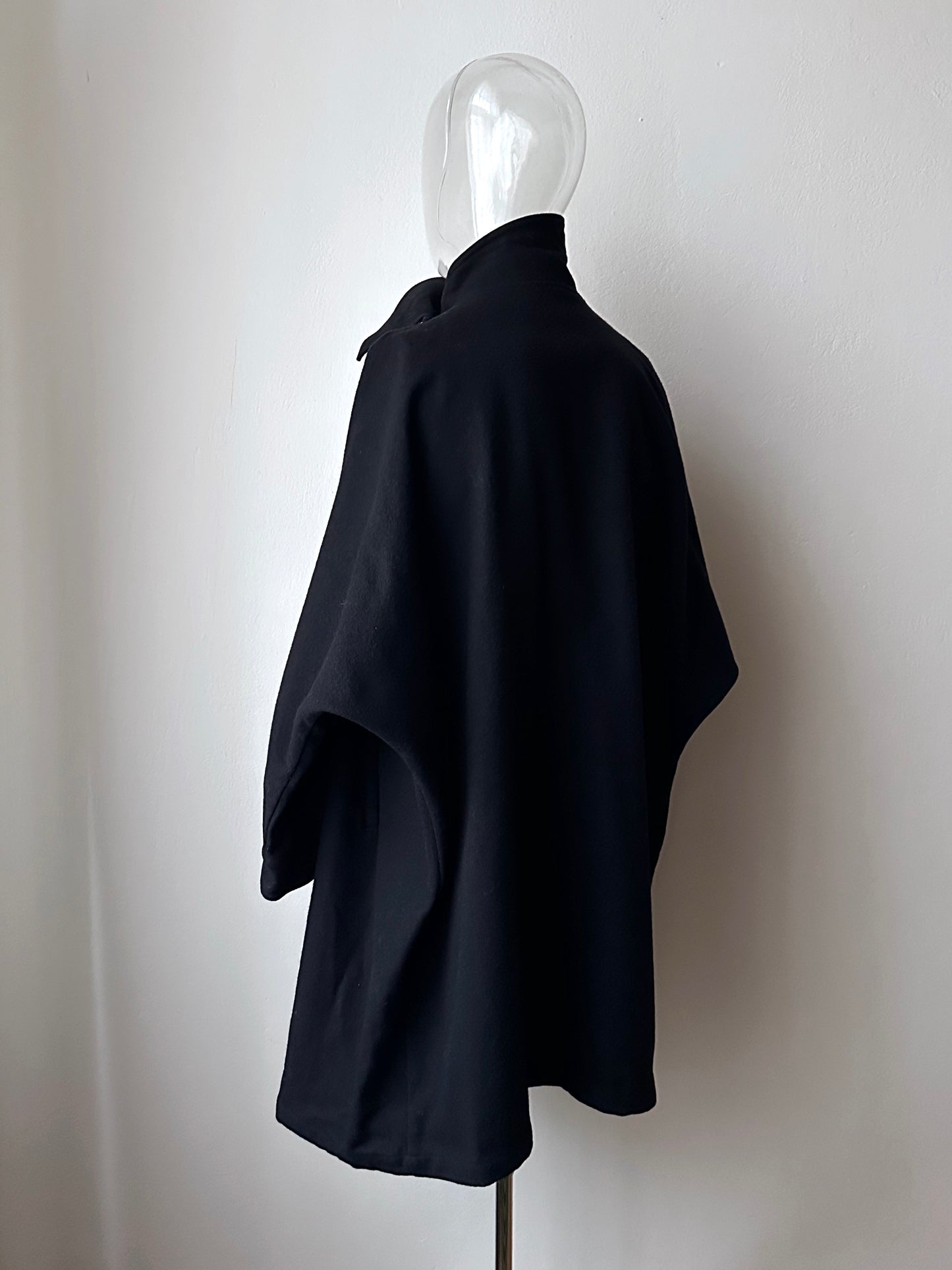 Black French wool/nylon coat