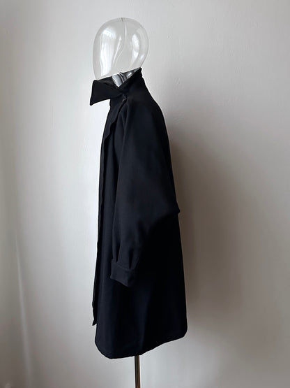 Black French wool/nylon coat