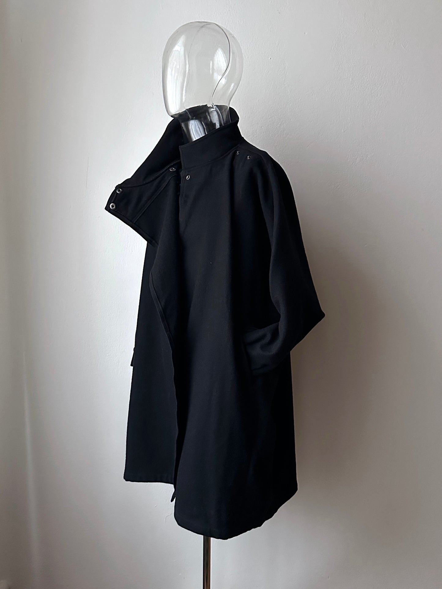 Black French wool/nylon coat