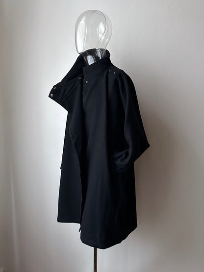 Black French wool/nylon coat