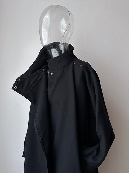 Black French wool/nylon coat