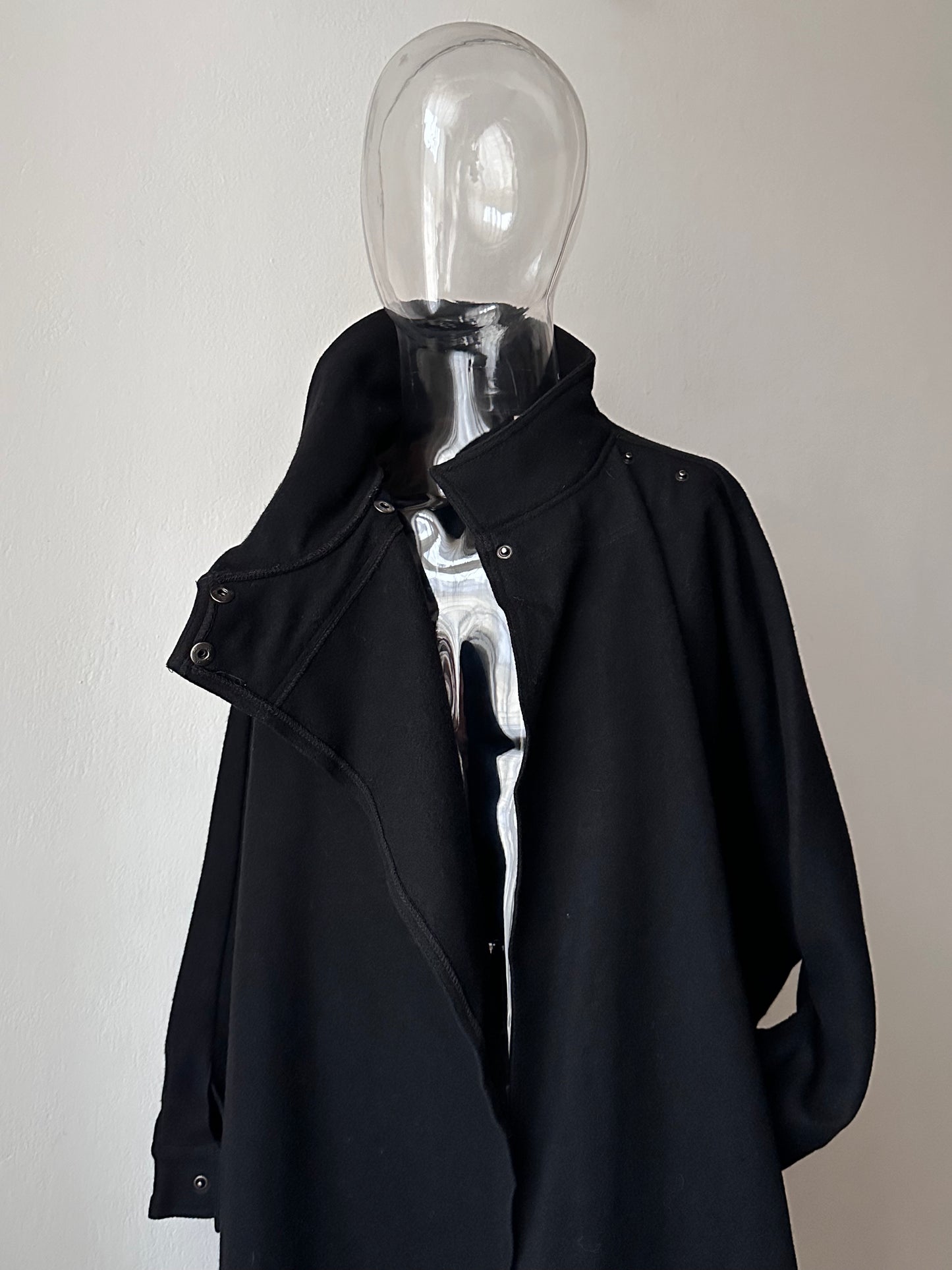 Black French wool/nylon coat