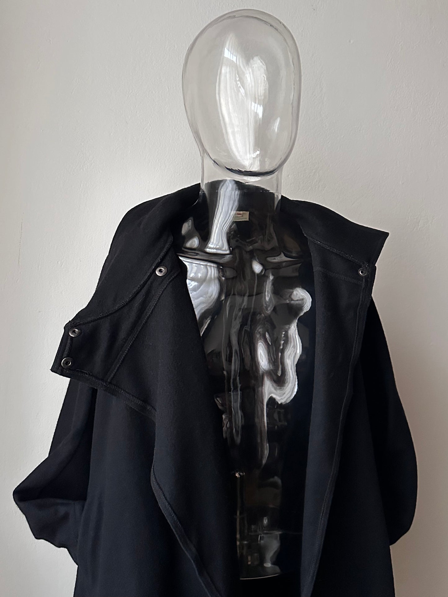 Black French wool/nylon coat