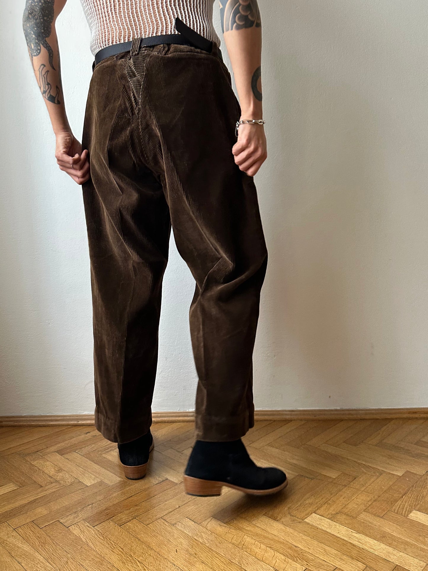 ~1940s French corduroy work trousers - w34