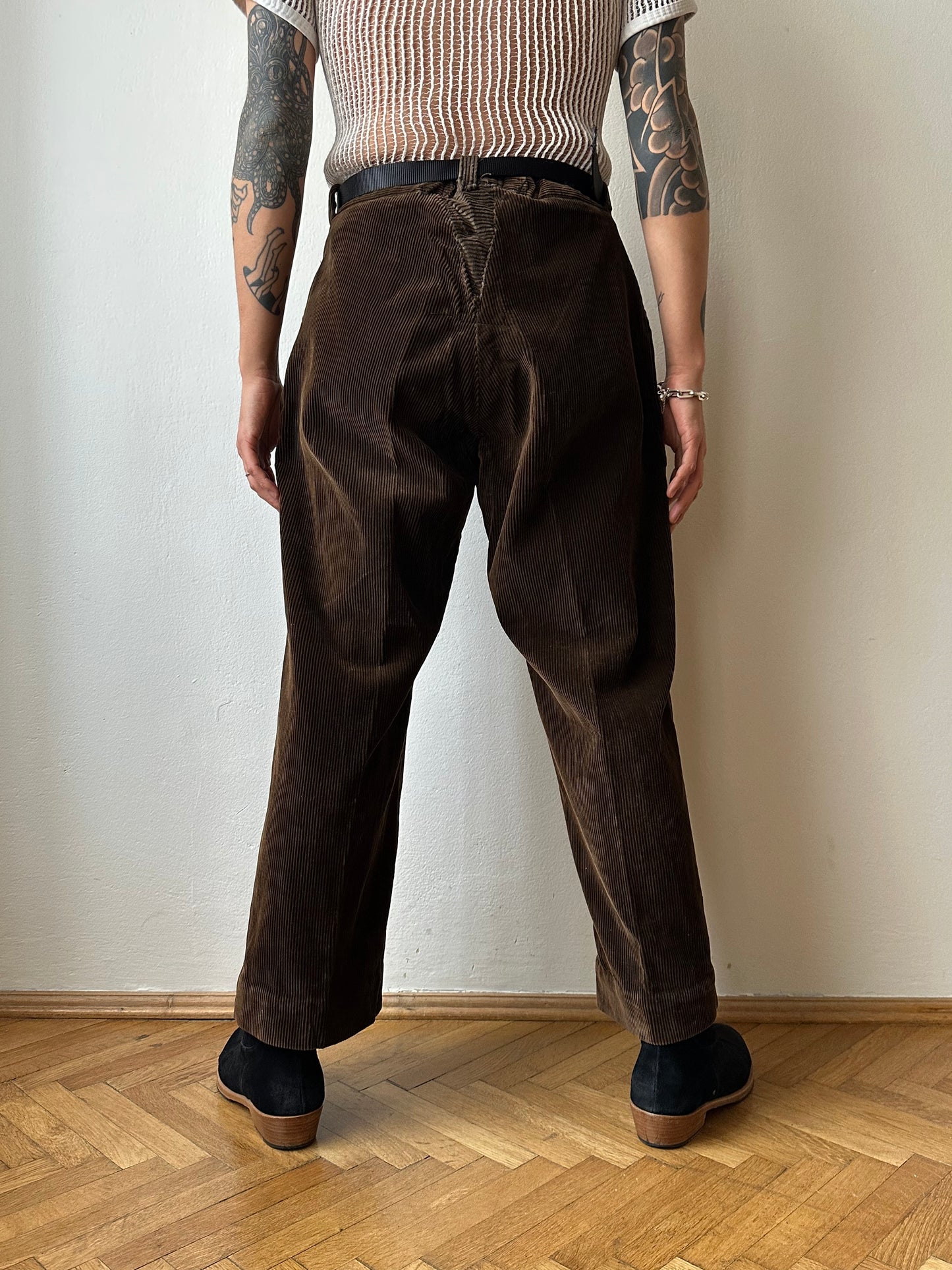 ~1940s French corduroy work trousers - w34