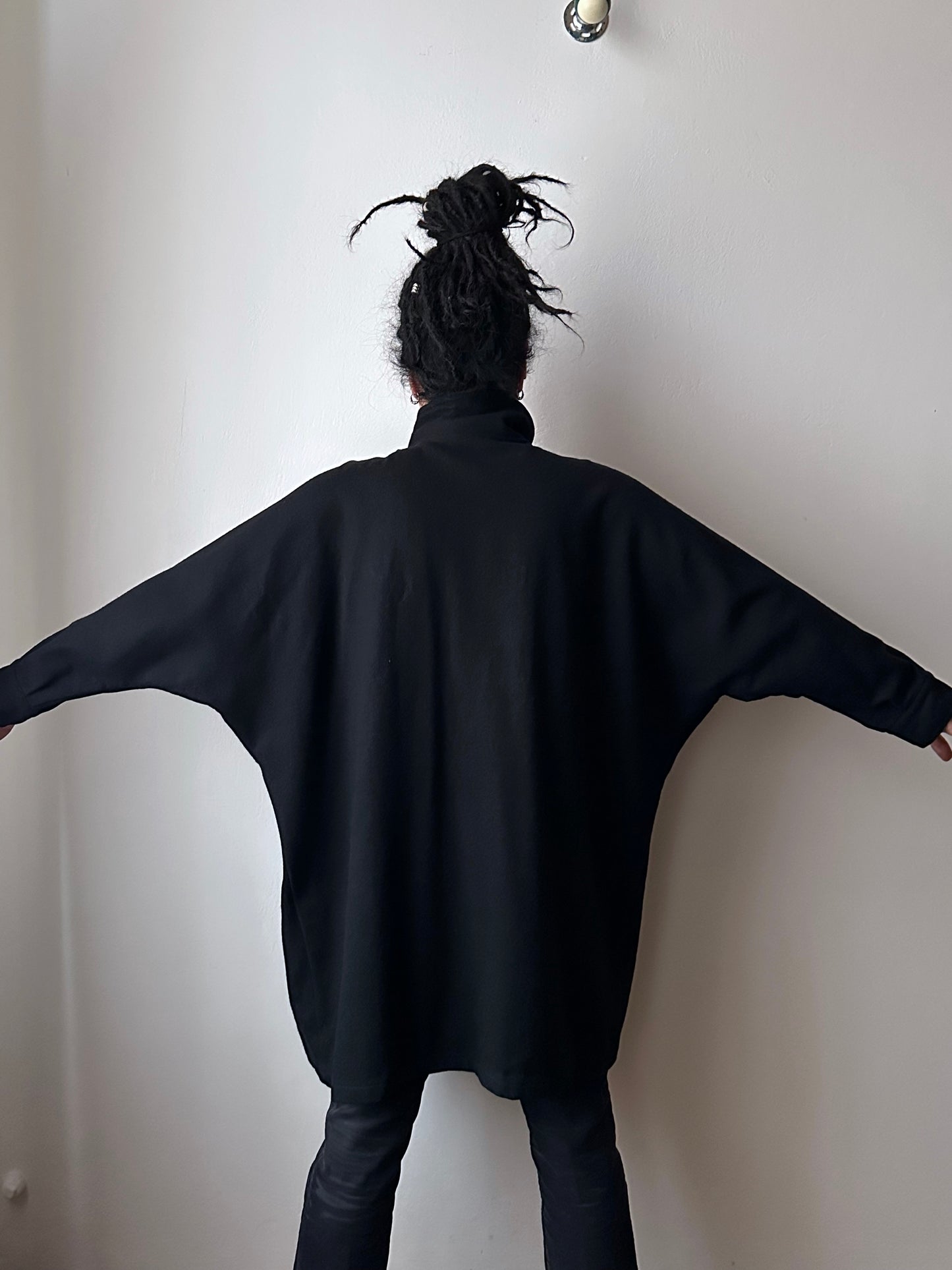 Black French wool/nylon coat