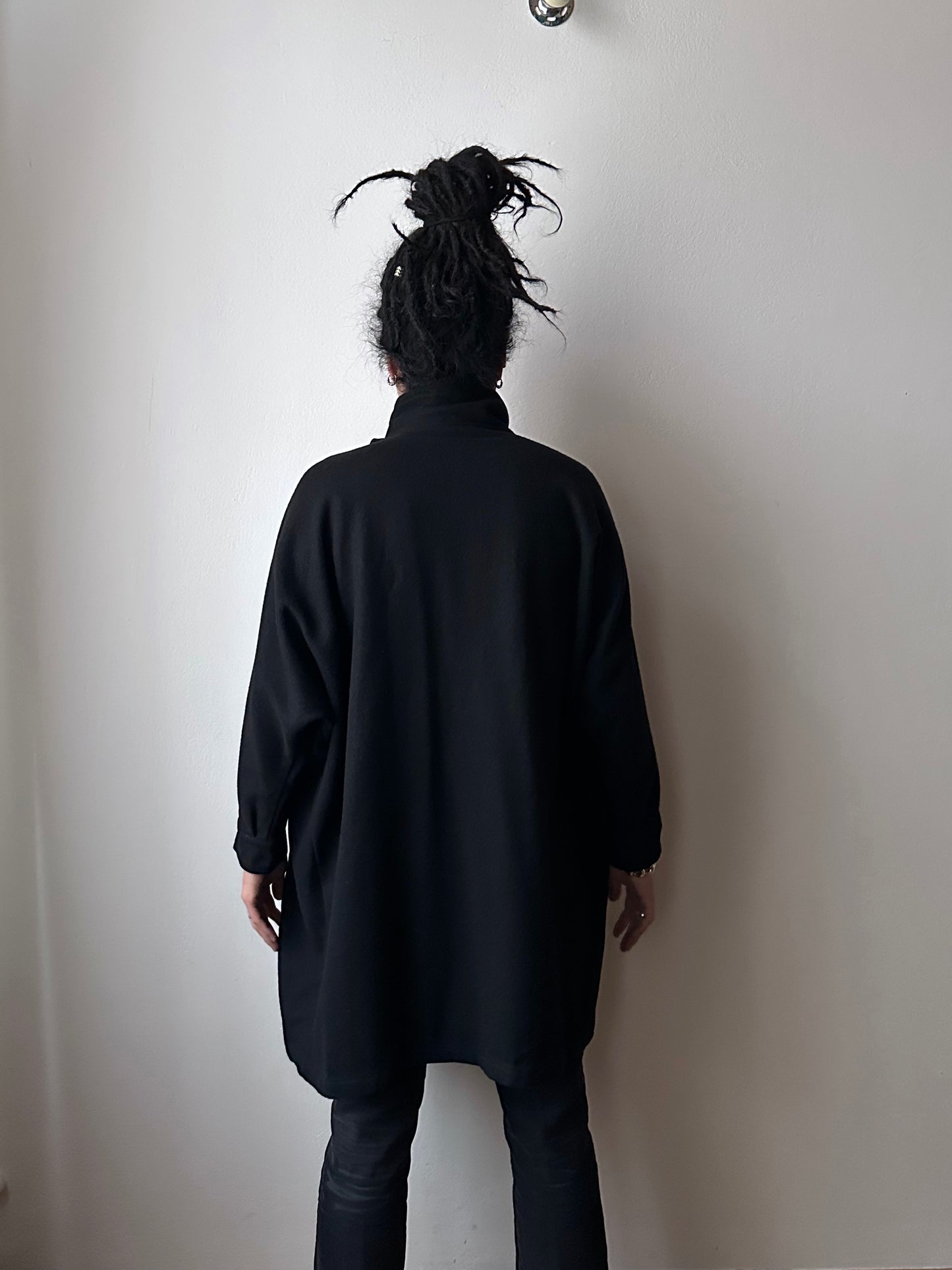 Black French wool/nylon coat
