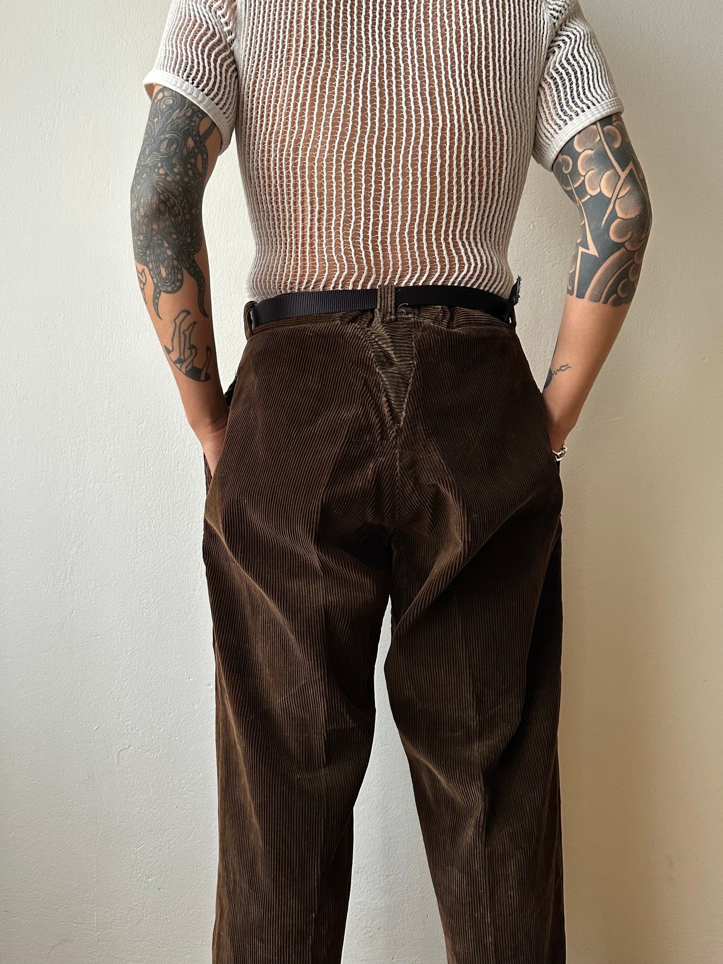 ~1940s French corduroy work trousers - w34