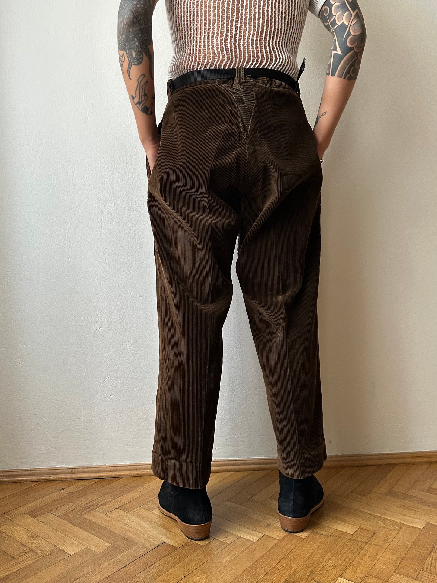 ~1940s French corduroy work trousers - w34
