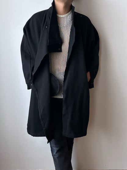 Black French wool/nylon coat