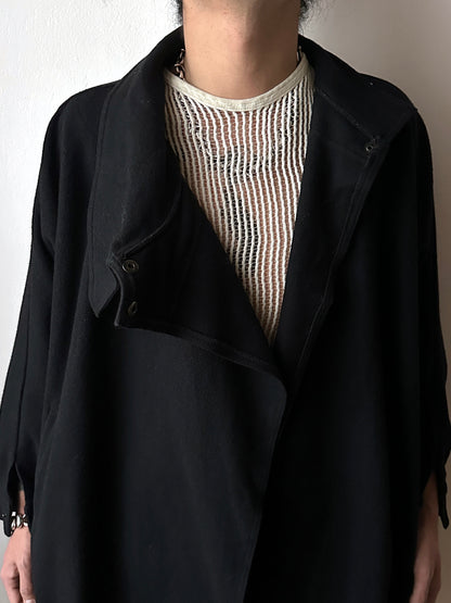 Black French wool/nylon coat