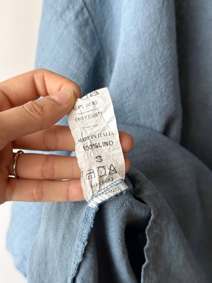 big boxy linen shirt