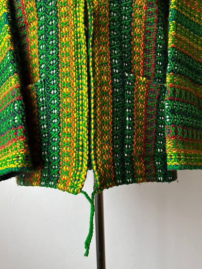 Handmade wool zip-up knit jacket