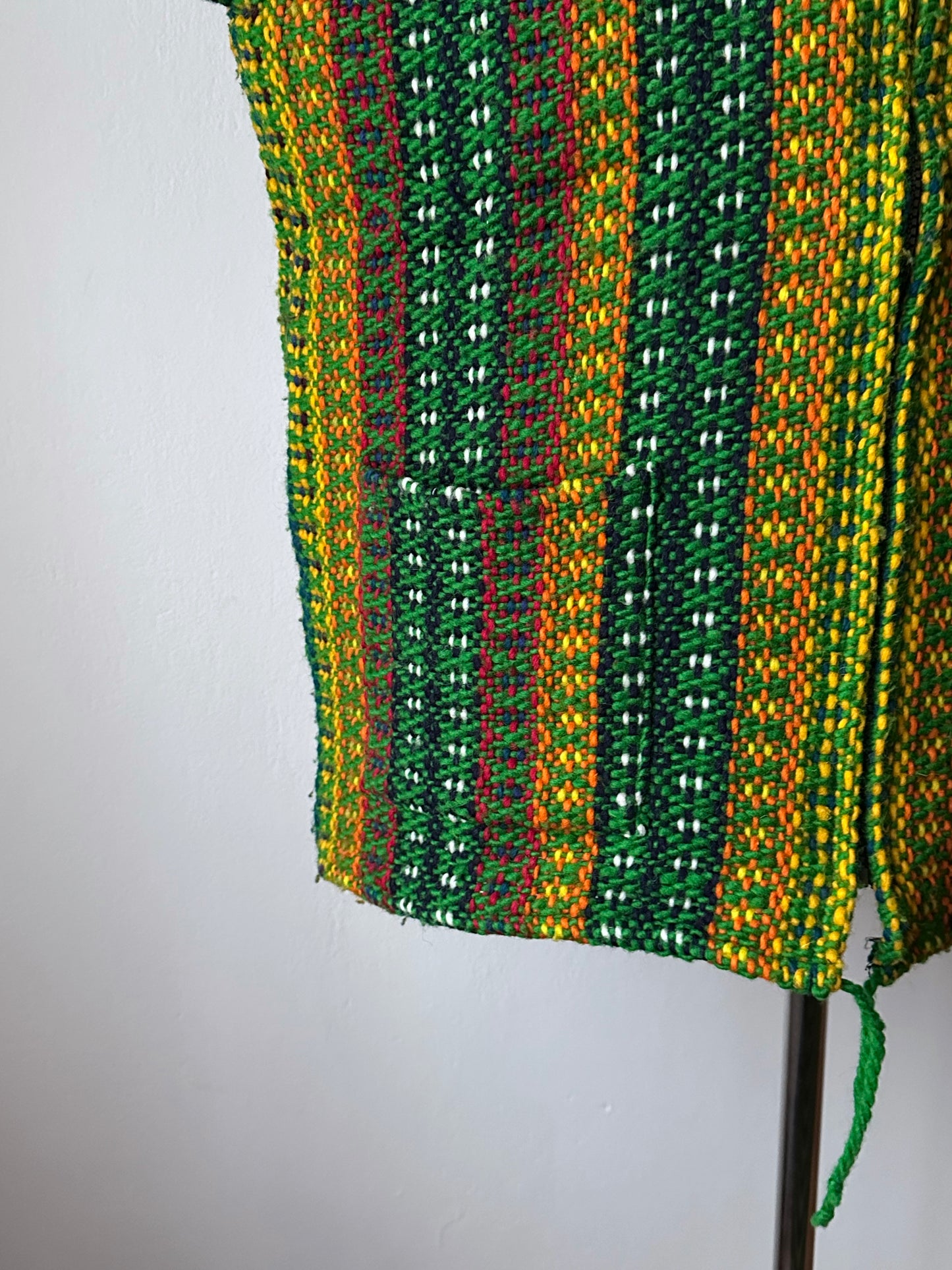 Handmade wool zip-up knit jacket