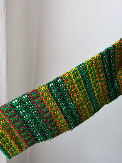 Handmade wool zip-up knit jacket