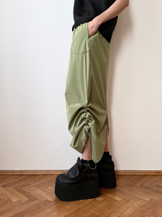 deadstock string skirt in matcha