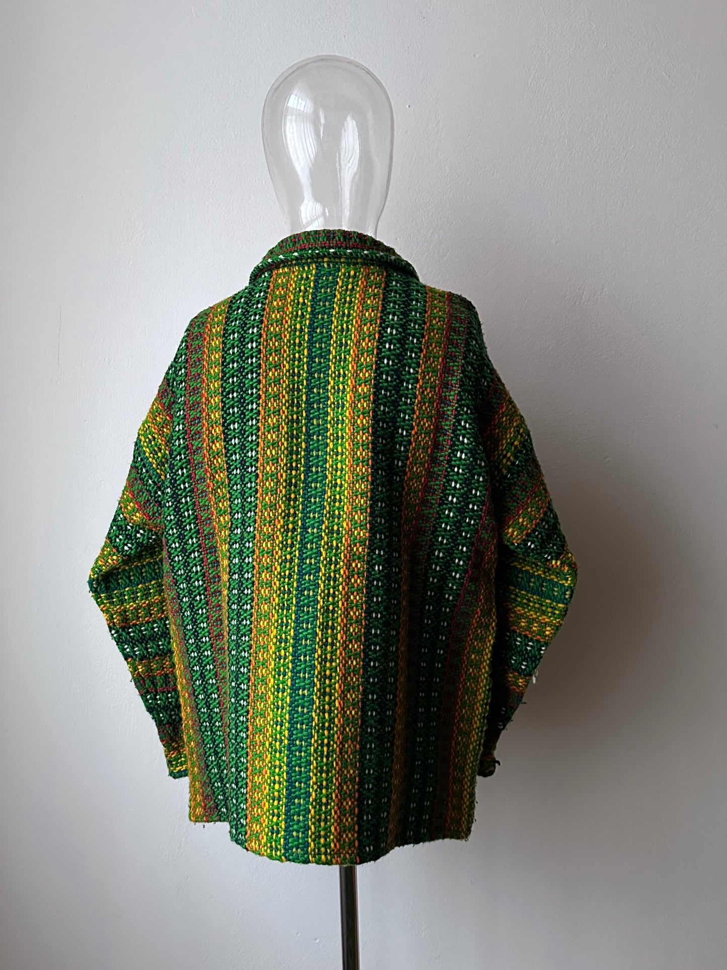 Handmade wool zip-up knit jacket