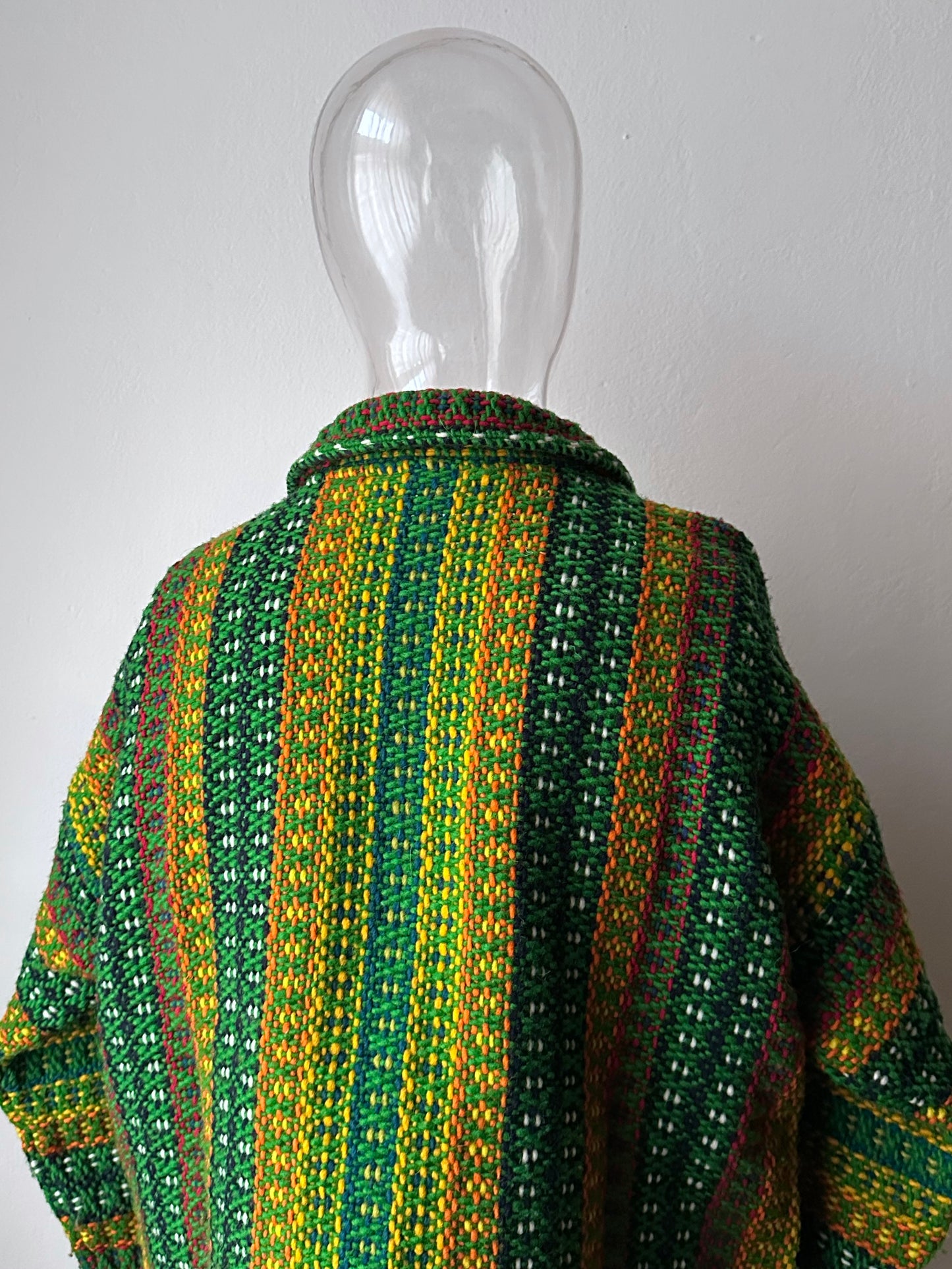 Handmade wool zip-up knit jacket