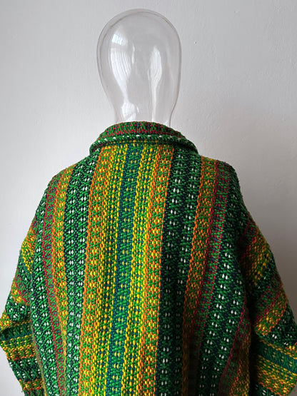 Handmade wool zip-up knit jacket