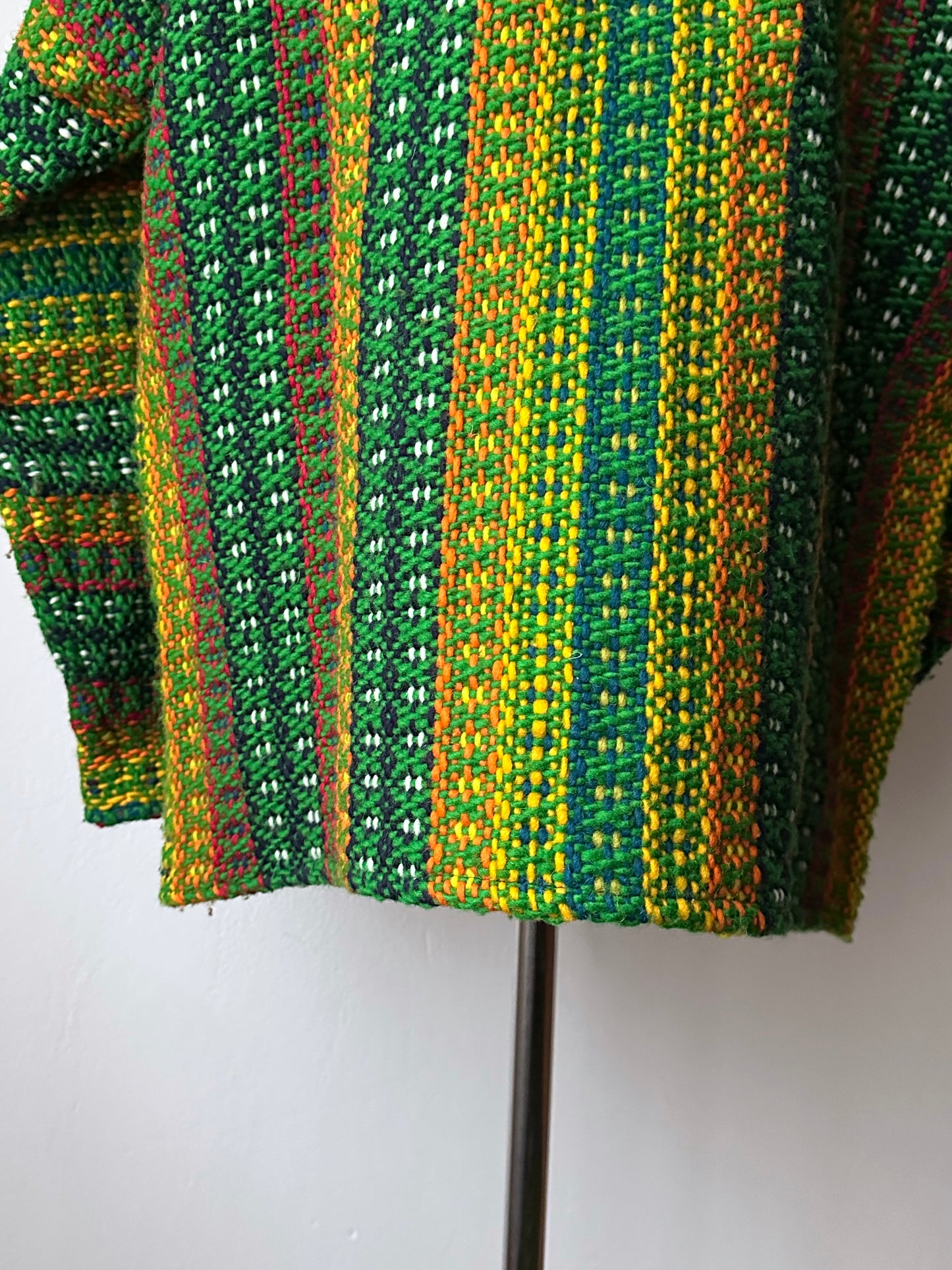 Handmade wool zip-up knit jacket
