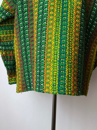 Handmade wool zip-up knit jacket