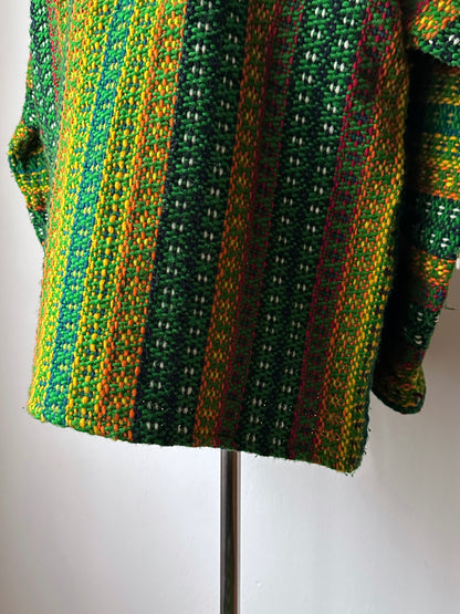 Handmade wool zip-up knit jacket