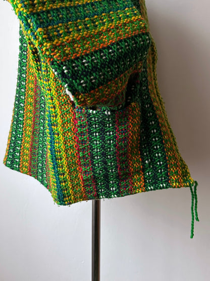 Handmade wool zip-up knit jacket