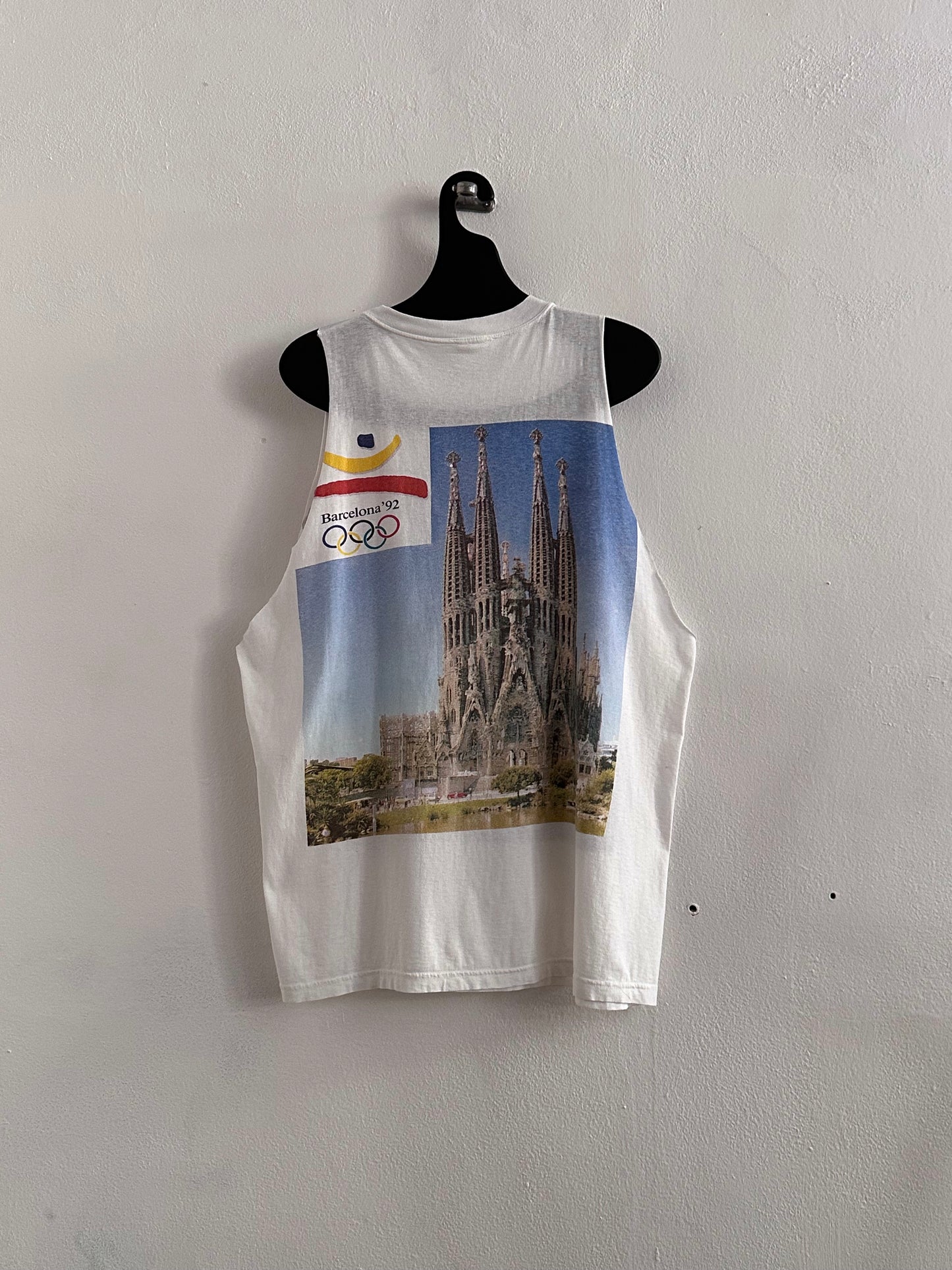 1992 Barcelona Olympics 90'S 90年代 92年 バルセロナ オリンピック 五輪 タンクトップ Tee T-shirt Vintage Tシャツ ヴィンテージ シングルステッチ Art  Toto Praha Vintage clothing store Antique shop Prague 古着屋 アンティークショップ プラハ ユーロ古着  ヨーロッパ古着 古着卸 