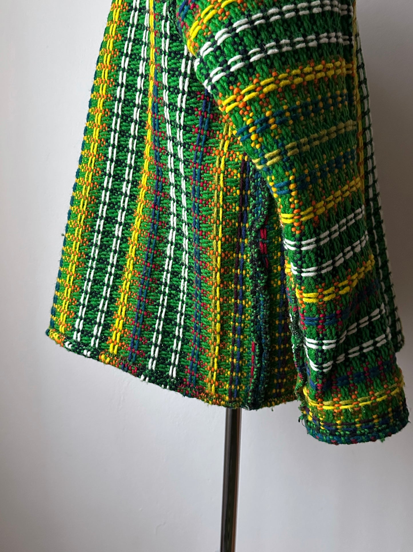 Handmade wool zip-up knit jacket
