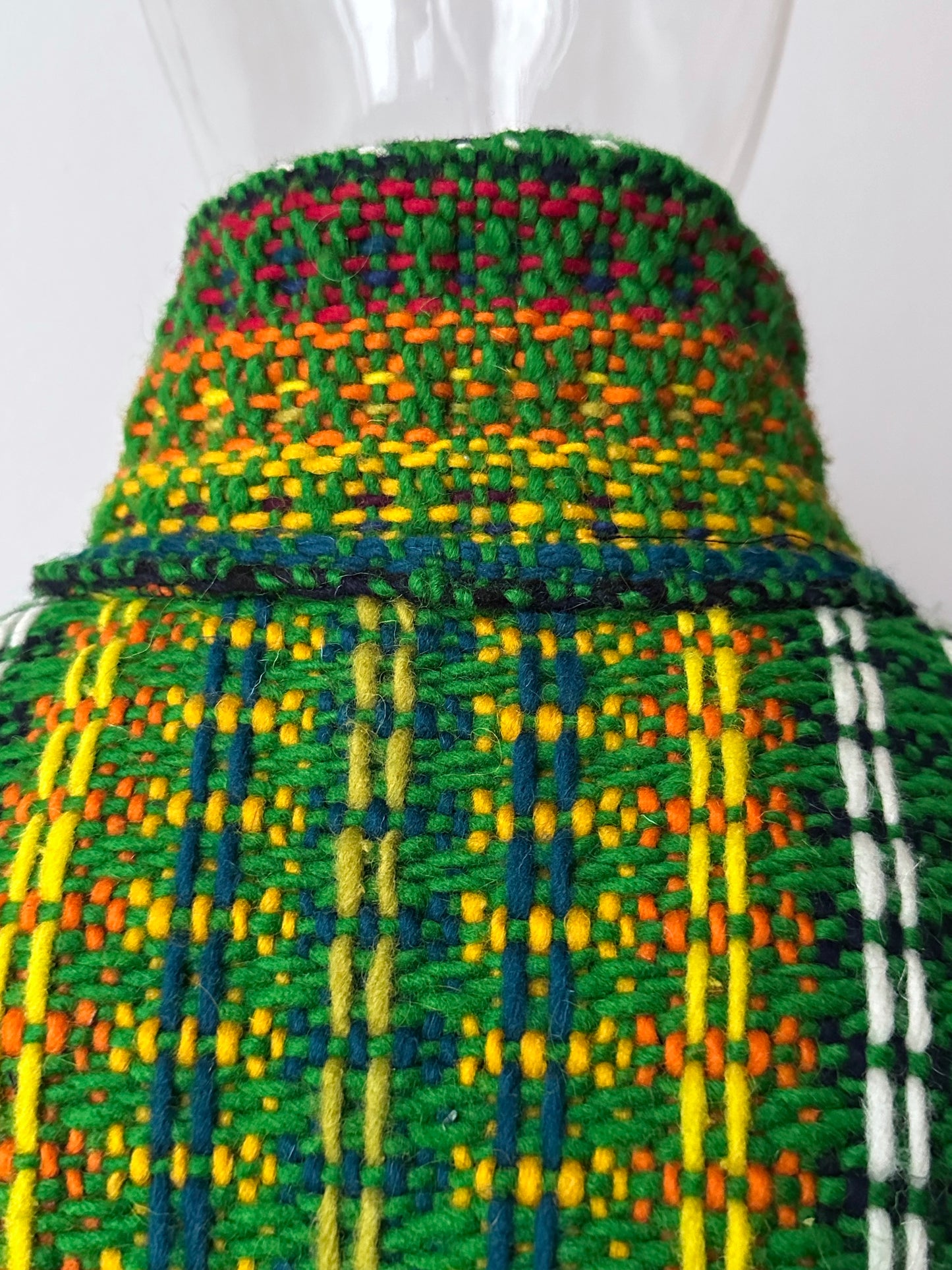 Handmade wool zip-up knit jacket