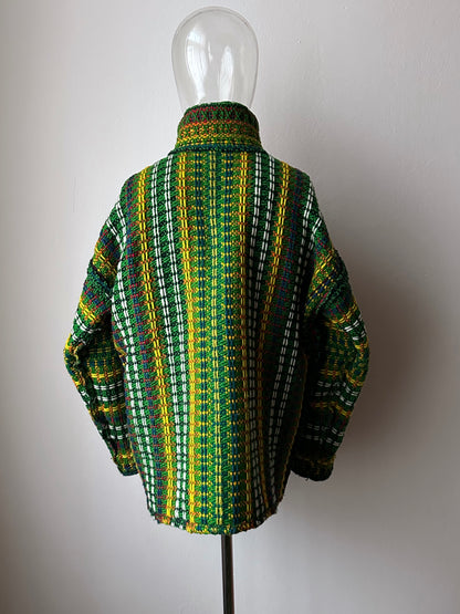 Handmade wool zip-up knit jacket