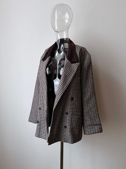 90s German houndstooth tailored jacket