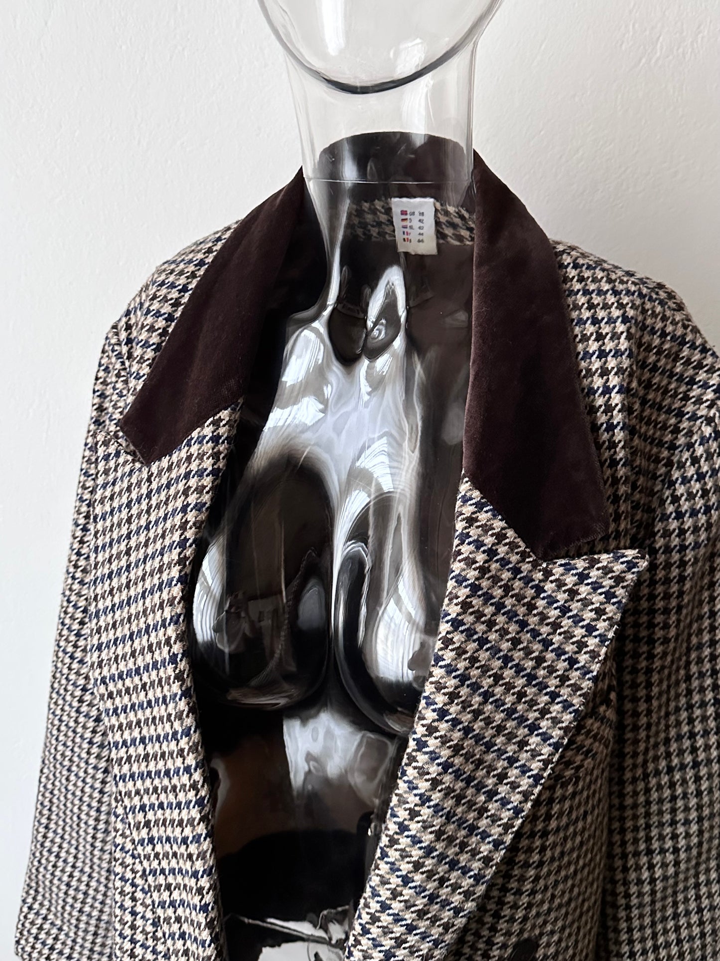 90s German houndstooth tailored jacket