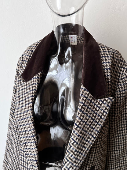 90s German houndstooth tailored jacket