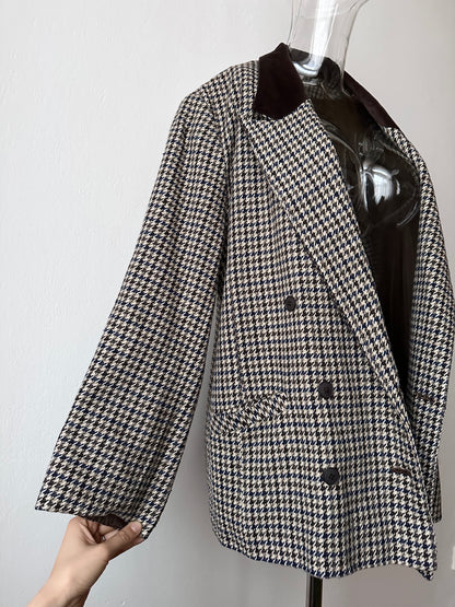 90s German houndstooth tailored jacket