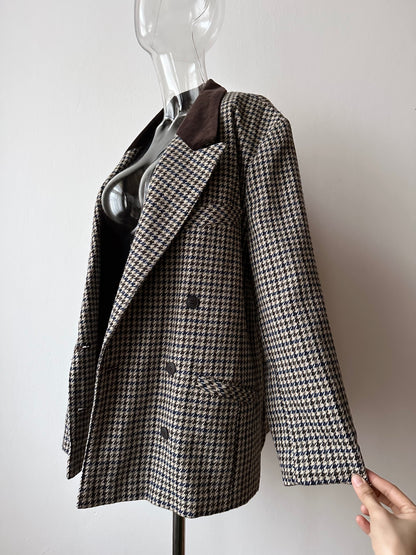 90s German houndstooth tailored jacket