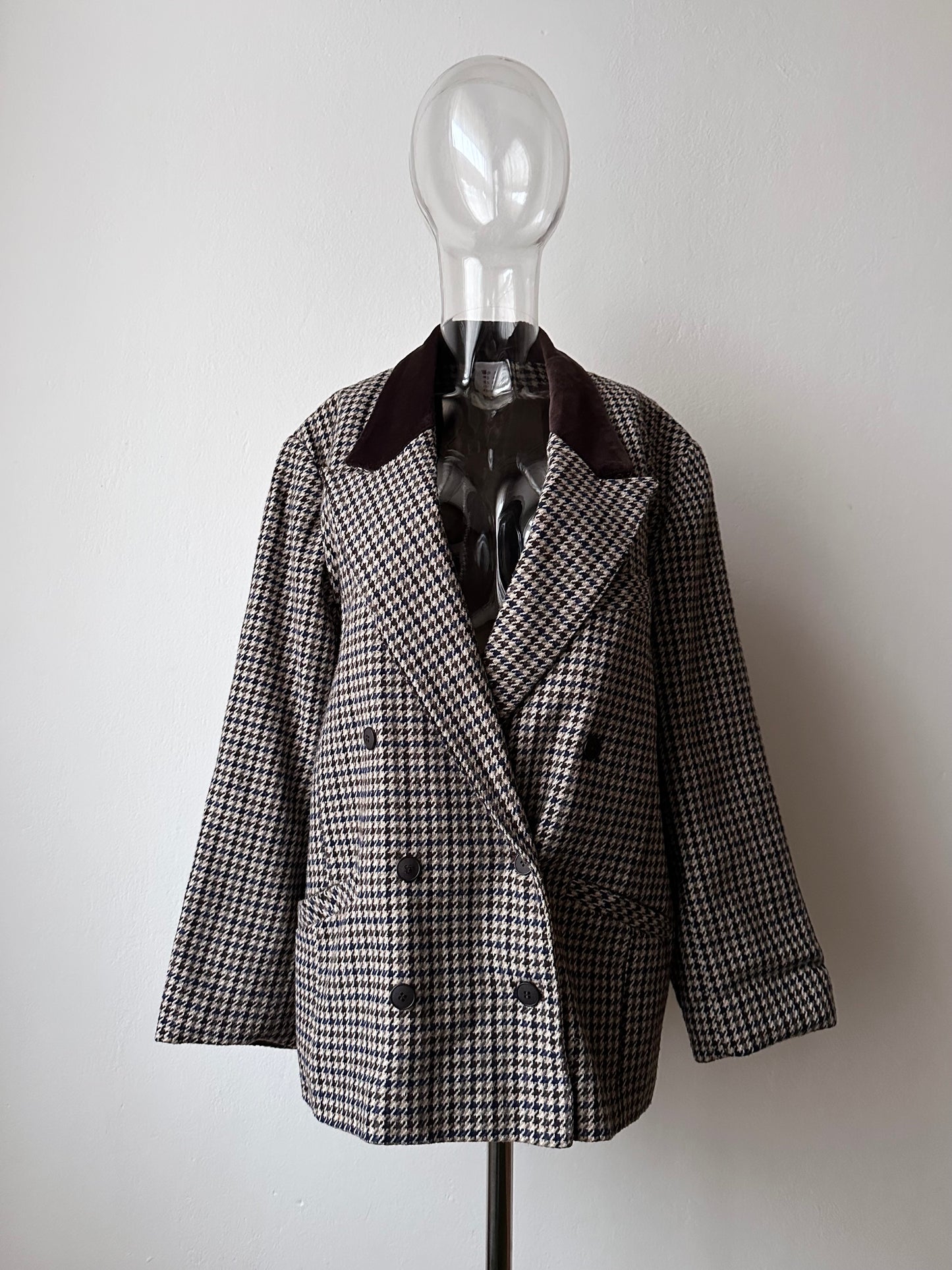 90s German houndstooth tailored jacket