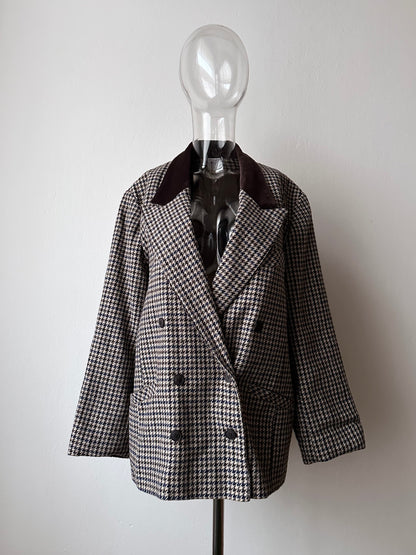 90s German houndstooth tailored jacket
