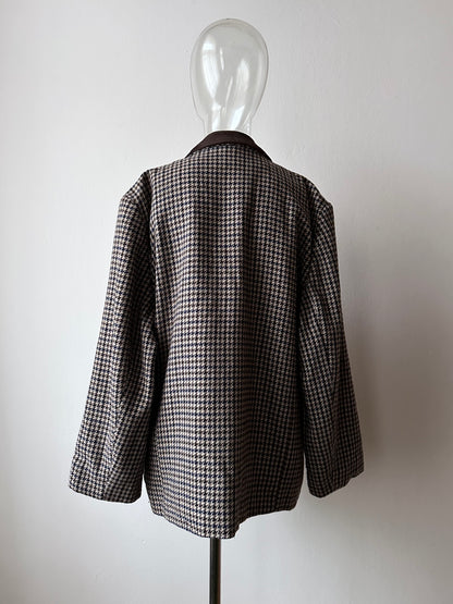 90s German houndstooth tailored jacket