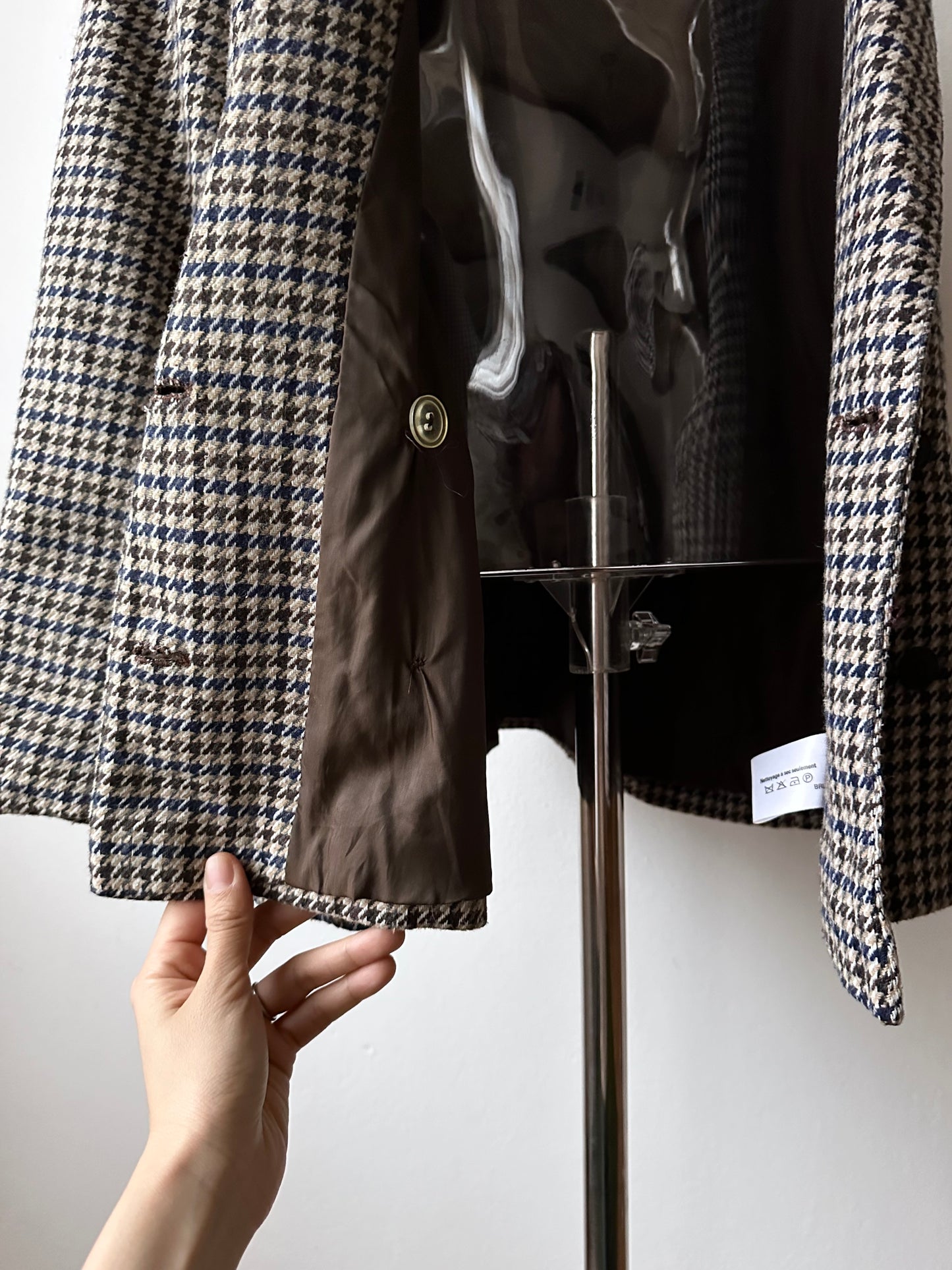 90s German houndstooth tailored jacket